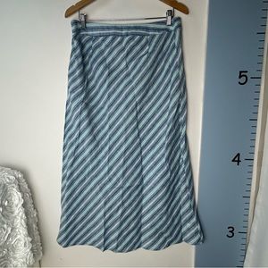 Cherokee‎ Linen Blue Striped Maxi Skirt Size 10